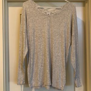 Cabi Light Grey Double V Tee Shirt In EUC, V in front and back, very soft!